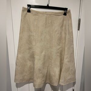 Jones Wear Cream Patterned A-Line Skirt